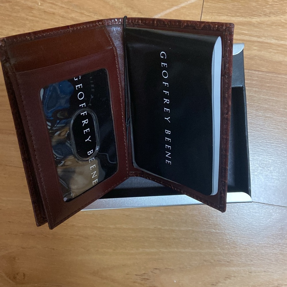 Geoffrey Beene LFOD croco print leather wallet - Picture 2 of 4
